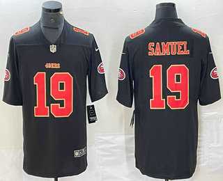 Mens San Francisco 49ers #19 Deebo Samuel Black Red Fashion Vapor Limited Stitched Jersey